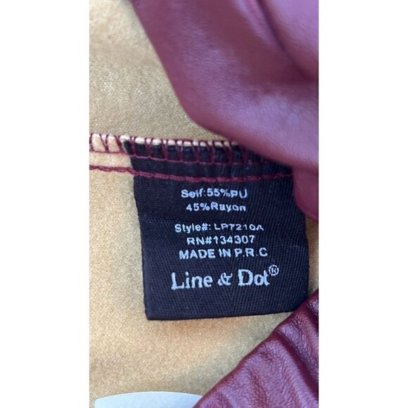 Line & Dot Women's Red Vegan Leather Juniper Lace up Corset Leggings Size S - Picture 7 of 15